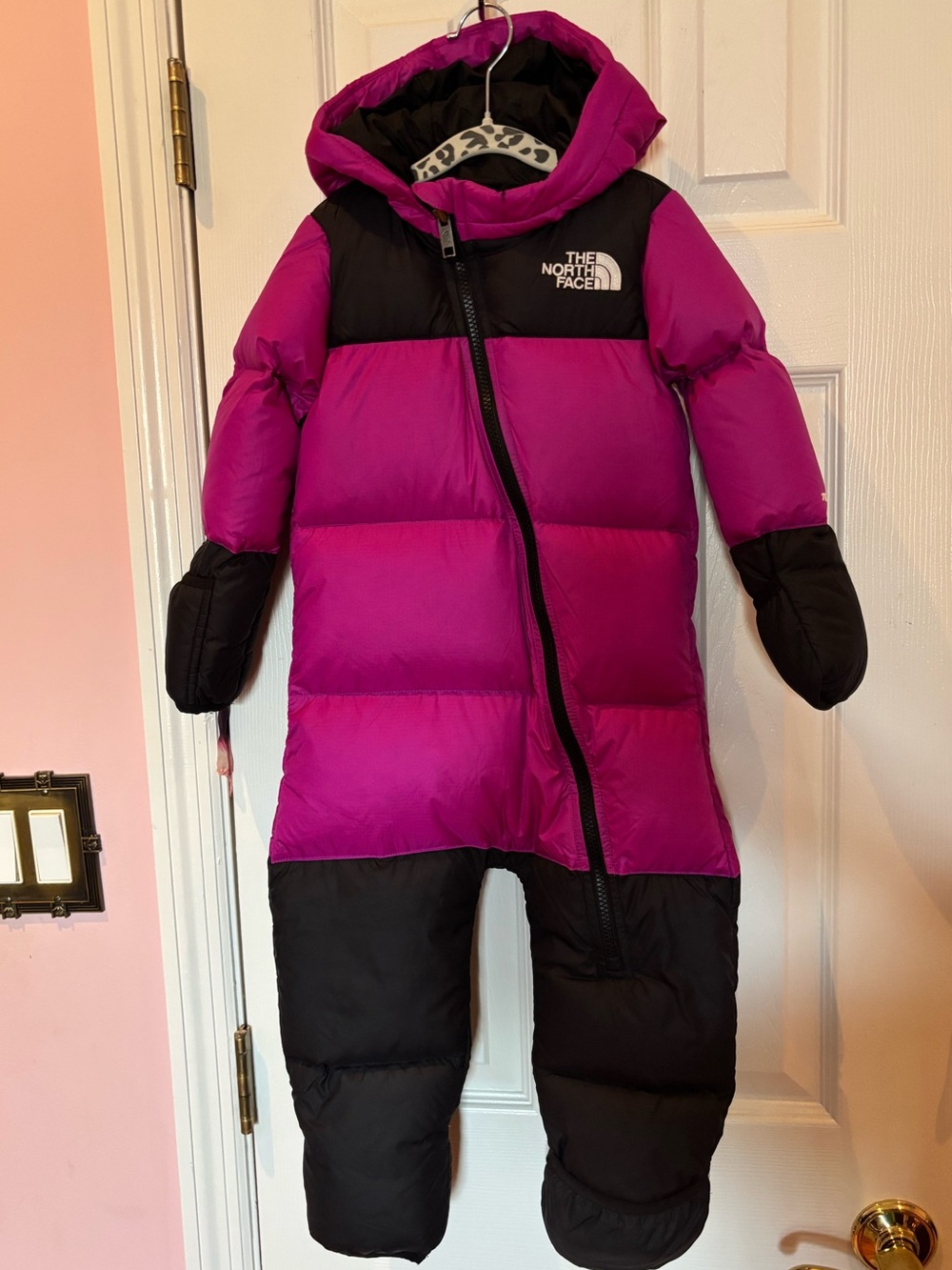 The North Face 1996 Retro Nuptse One-Piece NWT size 18-24 months Deep Mulberry